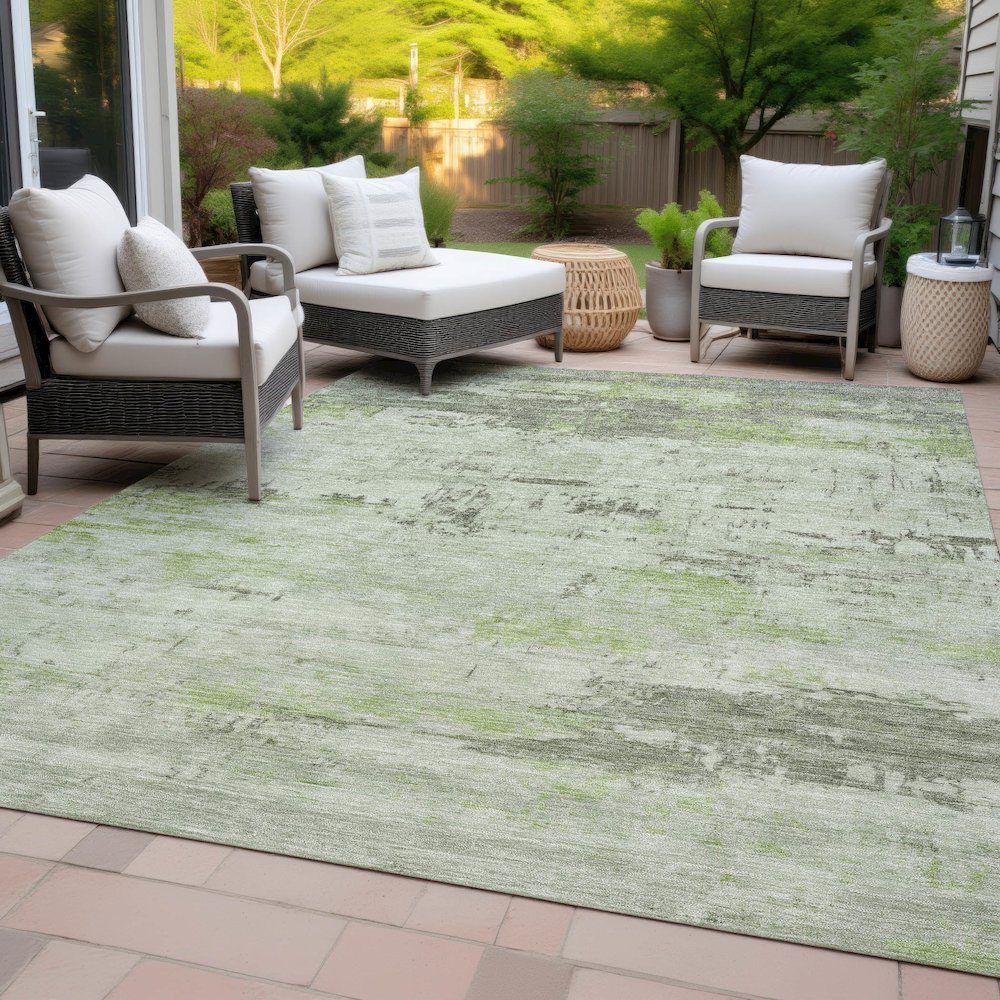 Machine Washable Indoor/Outdoor Chantille ACN2145 Aloe 8' x 10' Rug. Picture 8