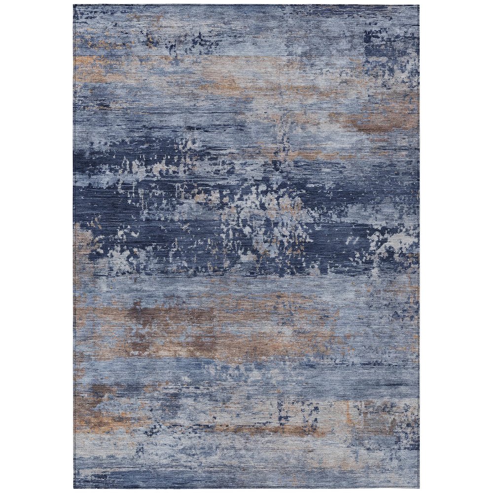 Machine Washable Indoor/Outdoor Chantille ACN2146 Blue 8' x 10' Rug. Picture 1