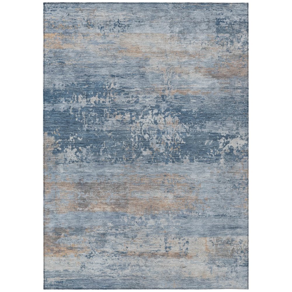 Machine Washable Indoor/Outdoor Chantille ACN2146 Denim 8' x 10' Rug. Picture 1