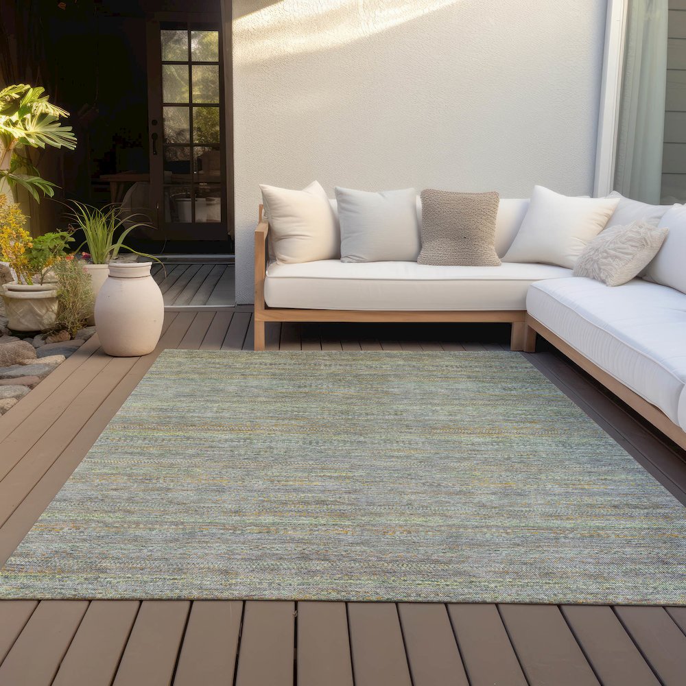 Machine Washable Indoor/Outdoor Chantille ACN2148 Gray 8' x 10' Rug. Picture 7