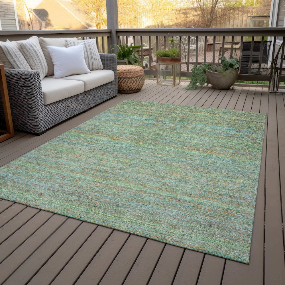 Machine Washable Indoor/Outdoor Chantille ACN2148 Green 8' x 10' Rug. Picture 8