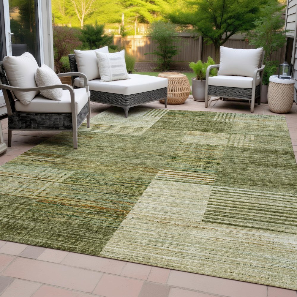 Machine Washable Indoor/Outdoor Chantille ACN2149 Aloe 8' x 10' Rug. Picture 8