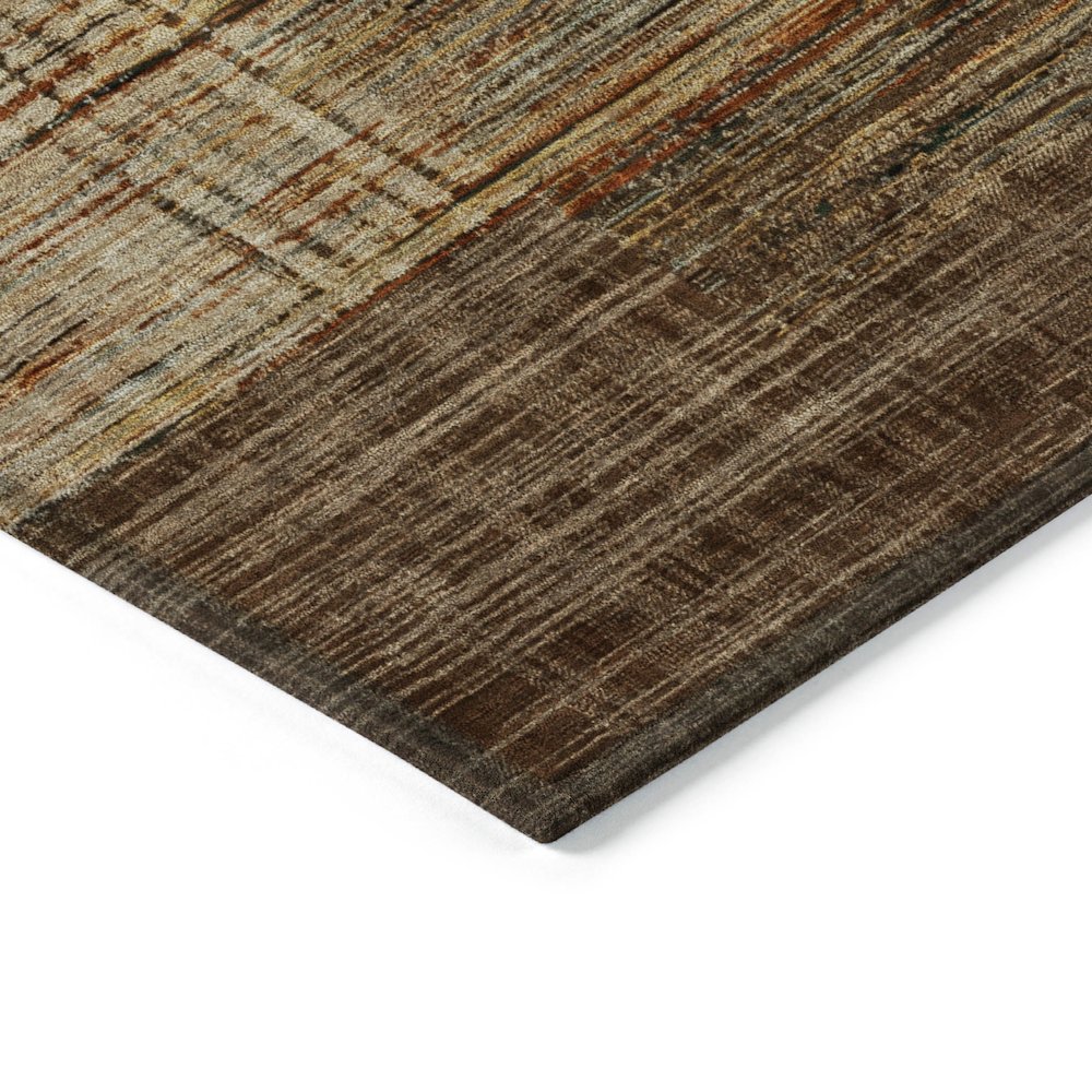 Machine Washable Indoor/Outdoor Chantille ACN2149 Brown 3' x 5' Rug. Picture 3