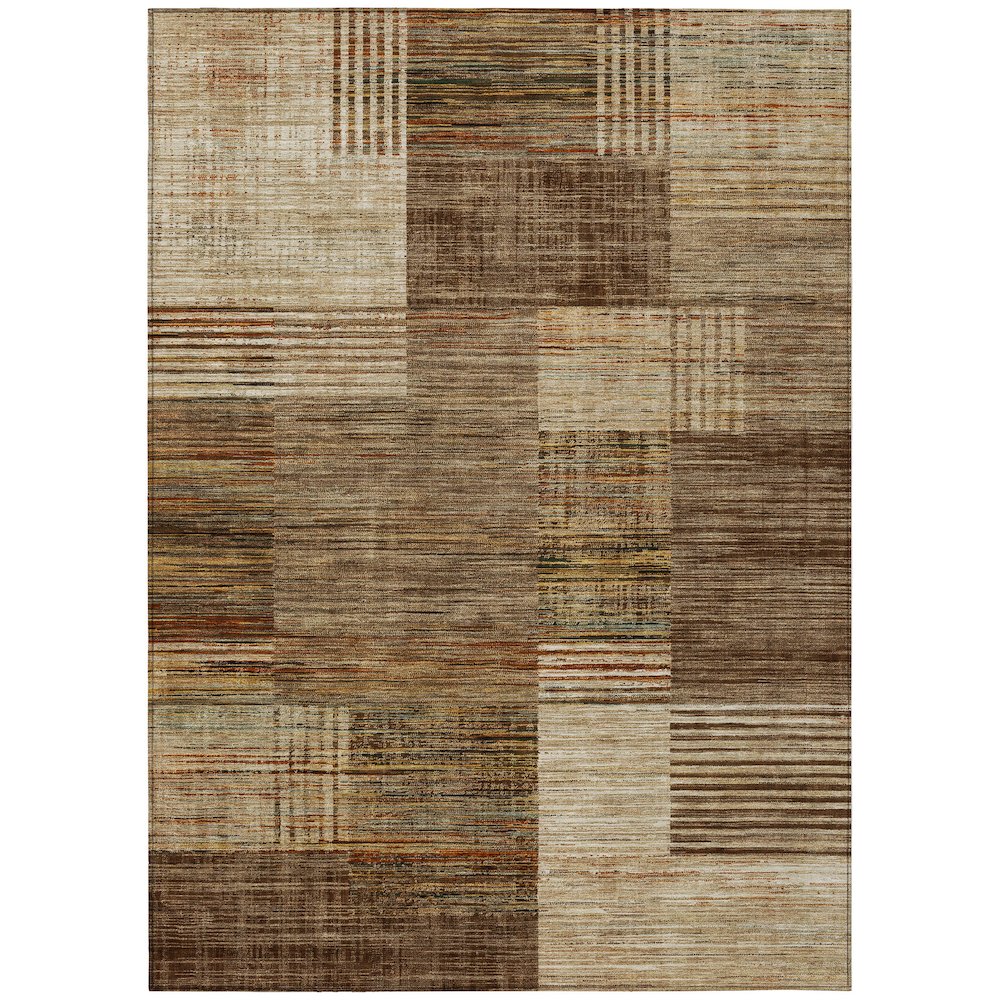 Machine Washable Indoor/Outdoor Chantille ACN2149 Brown 8' x 10' Rug. Picture 1
