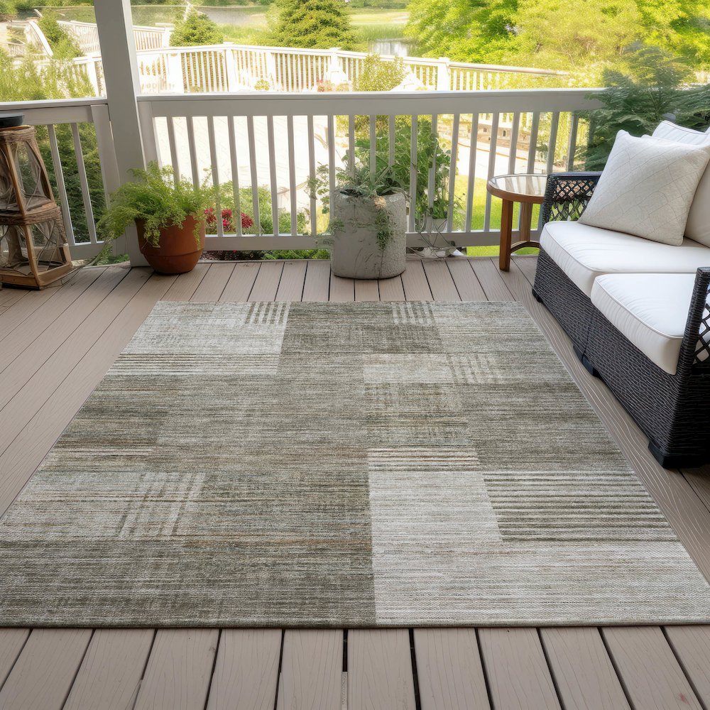 Machine Washable Indoor/Outdoor Chantille ACN2149 Pewter 8' x 10' Rug. Picture 7