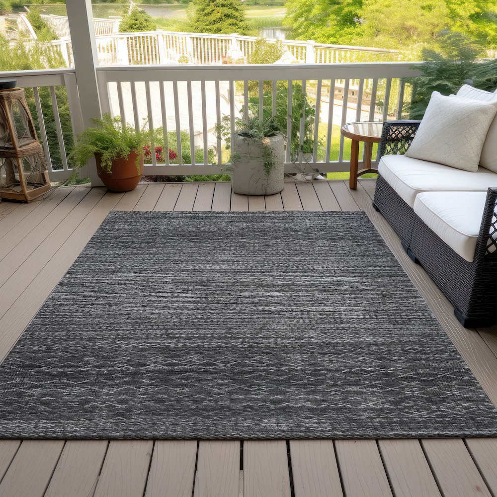Machine Washable Indoor/Outdoor Chantille ACN2150 Charcoal 8' x 10' Rug. Picture 7
