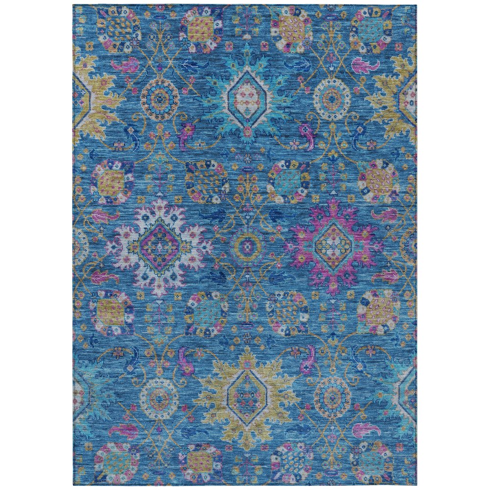 Machine Washable Indoor/Outdoor Chantille ACN2151 Blue 8' x 10' Rug. Picture 1