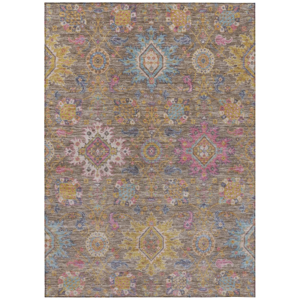 Machine Washable Indoor/Outdoor Chantille ACN2151 Mocha 8' x 10' Rug. Picture 1