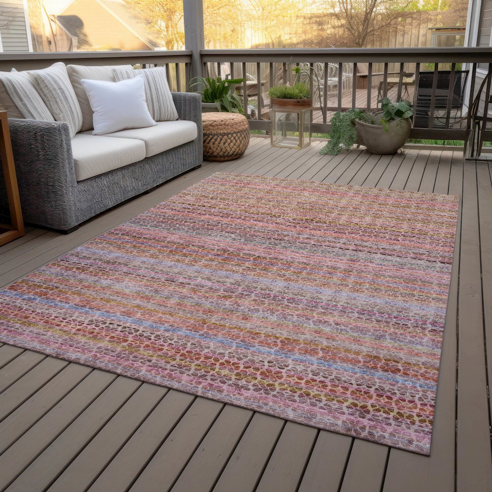 Machine Washable Indoor/Outdoor Chantille ACN2155 Pink 8' x 10' Rug. Picture 8