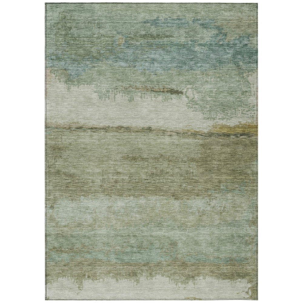 Machine Washable Indoor/Outdoor Chantille ACN2156 Green 8' x 10' Rug. Picture 1