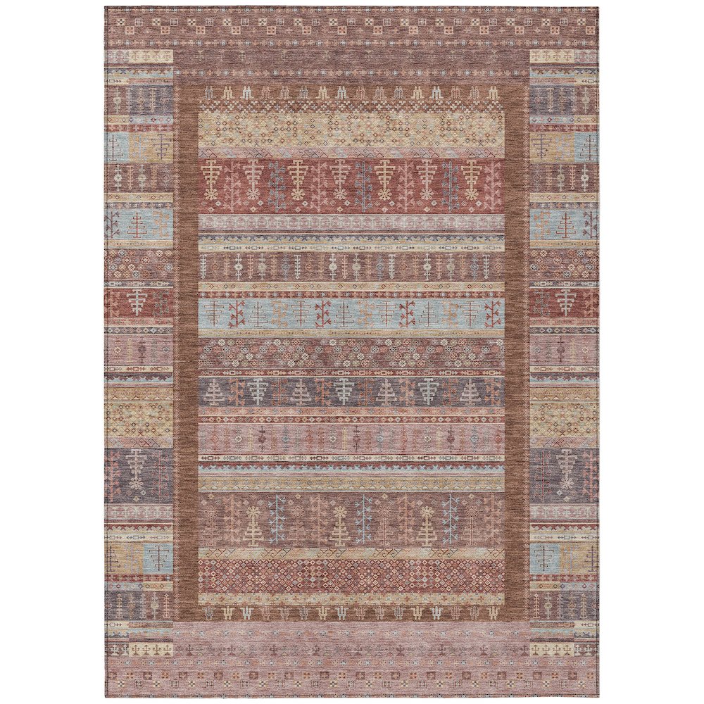 Machine Washable Indoor/Outdoor Chantille ACN2160 Paprika 8' x 10' Rug. Picture 1