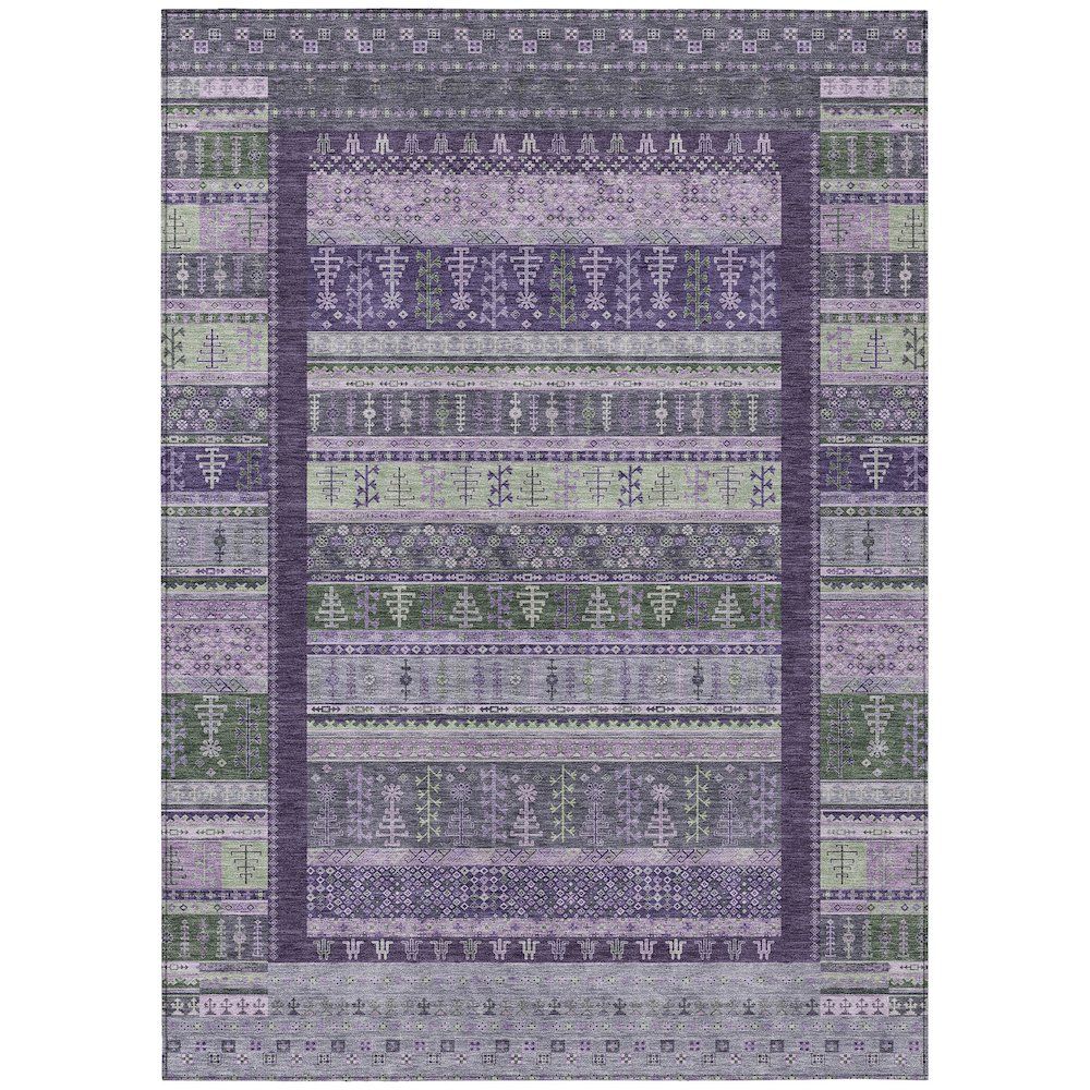 Machine Washable Indoor/Outdoor Chantille ACN2160 Purple 8' x 10' Rug. Picture 1