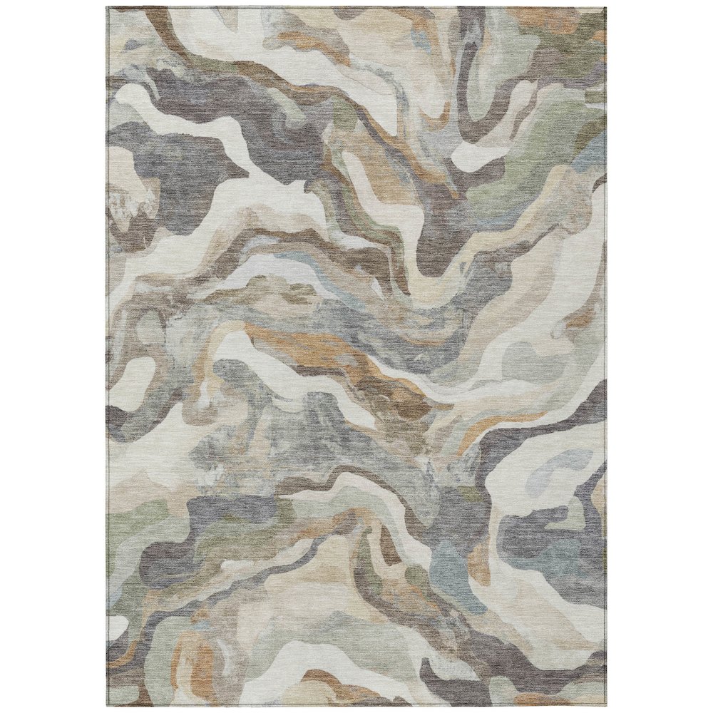 Machine Washable Indoor/Outdoor Chantille ACN2162 Khaki 8' x 10' Rug. Picture 1