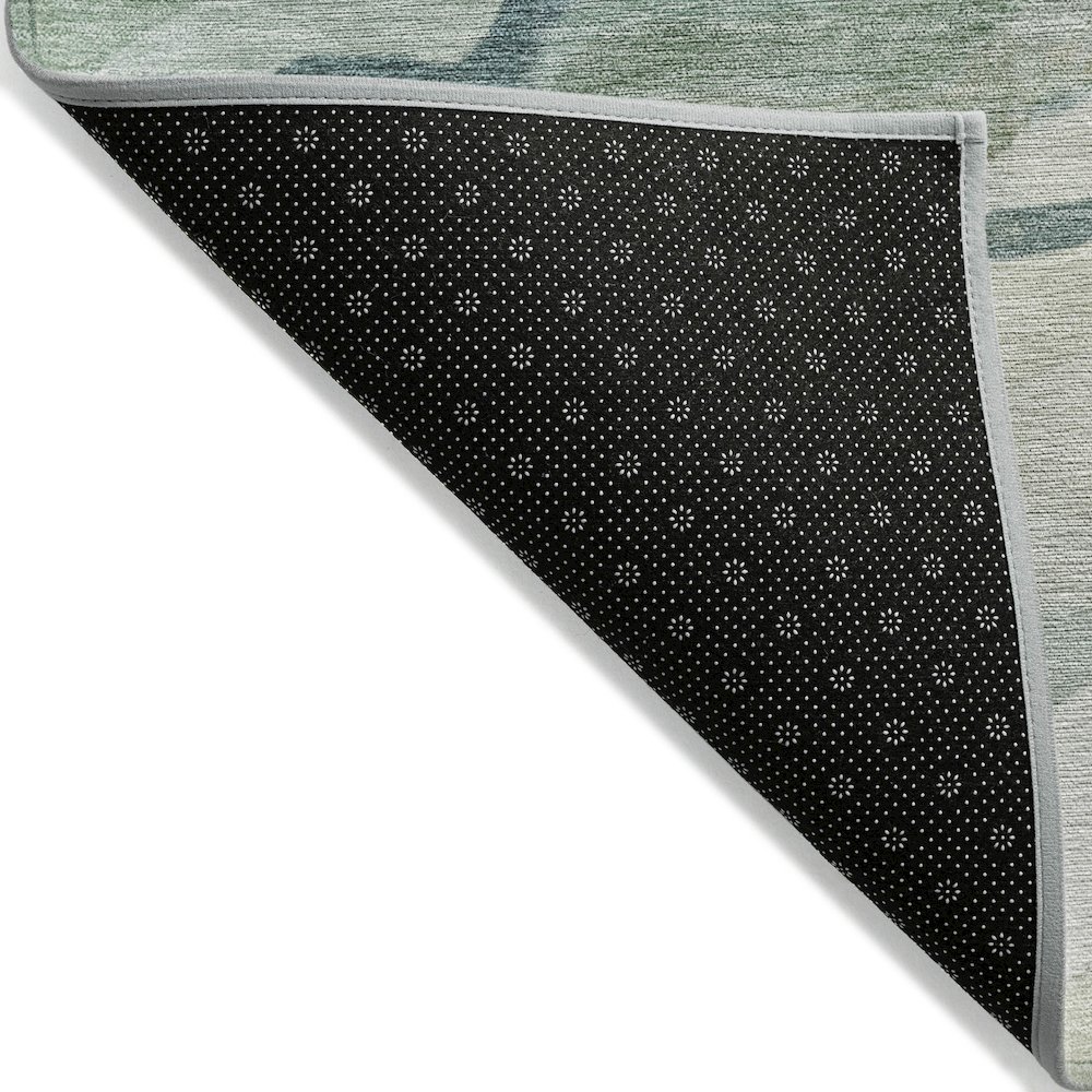 Machine Washable Indoor/Outdoor Chantille ACN2162 Teal 3' x 5' Rug. Picture 2
