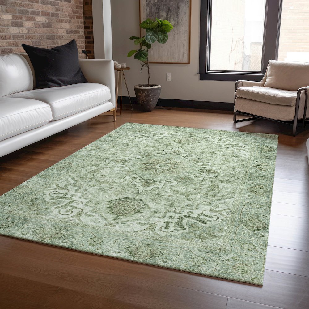 Machine Washable Indoor/Outdoor Chantille ACN2164 Aloe 8' x 10' Rug. Picture 5