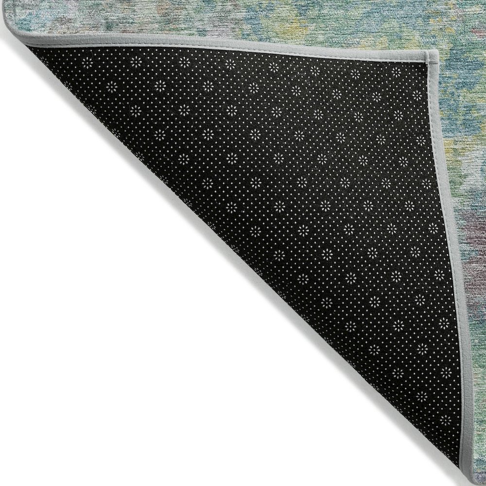 Machine Washable Indoor/Outdoor Chantille ACN2166 Teal 3' x 5' Rug. Picture 2