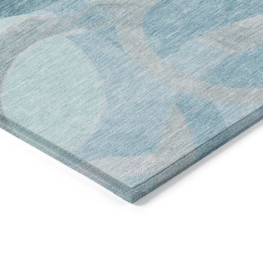 Machine Washable Indoor/Outdoor Chantille ACN2168 Teal 3' x 5' Rug. Picture 3