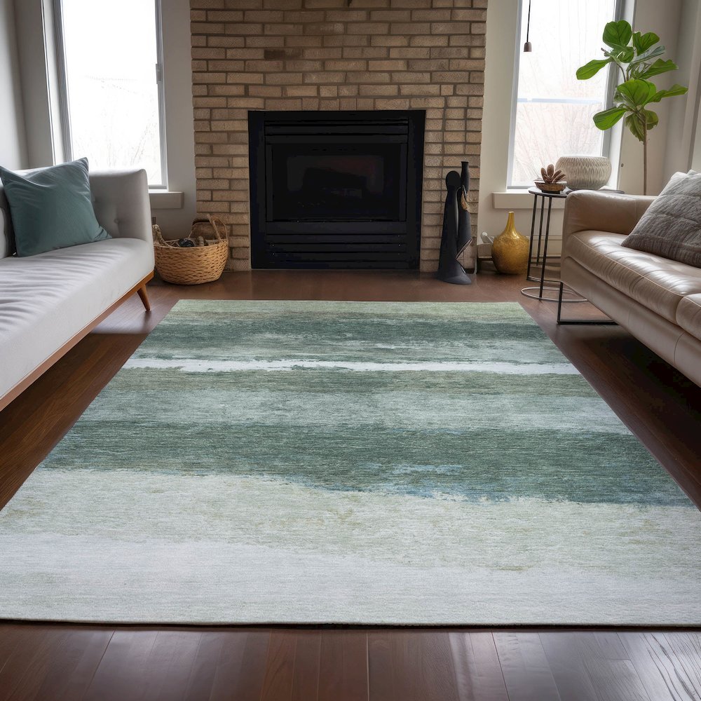 Machine Washable Indoor/Outdoor Chantille ACN2169 Aloe 8' x 10' Rug. Picture 6