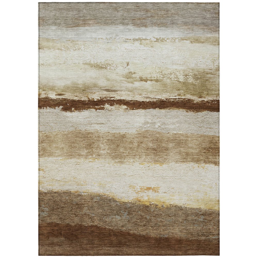 Machine Washable Indoor/Outdoor Chantille ACN2169 Brown 8' x 10' Rug. Picture 1