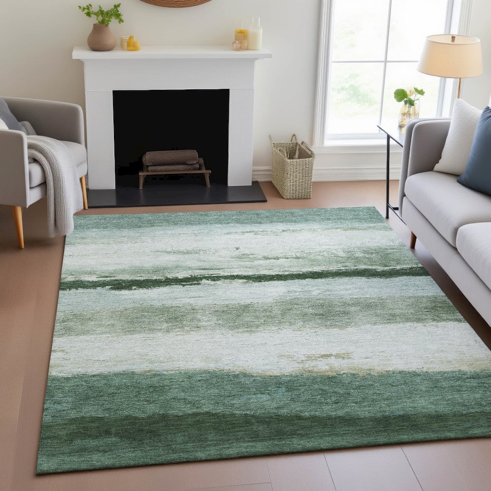 Machine Washable Indoor/Outdoor Chantille ACN2169 Fern 8' x 10' Rug. Picture 5