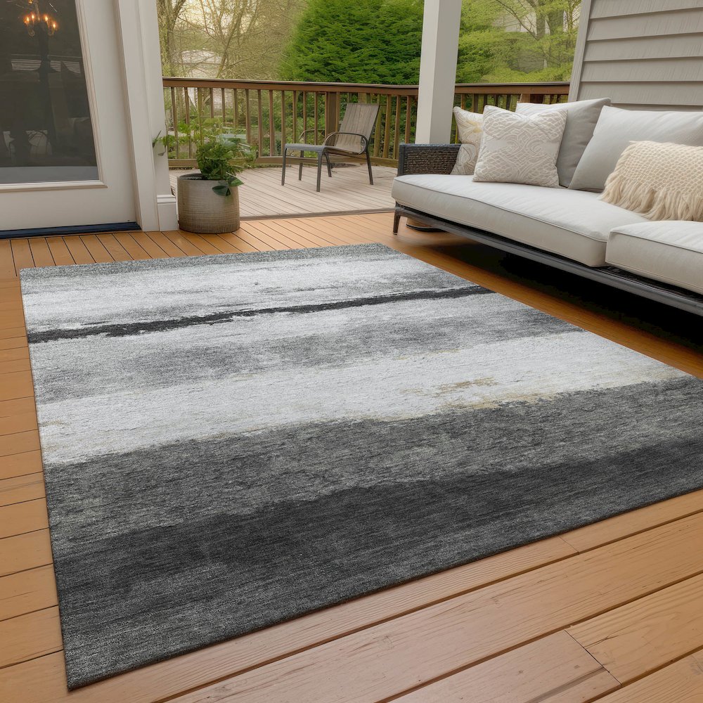 Machine Washable Indoor/Outdoor Chantille ACN2169 Pewter 8' x 10' Rug. Picture 7