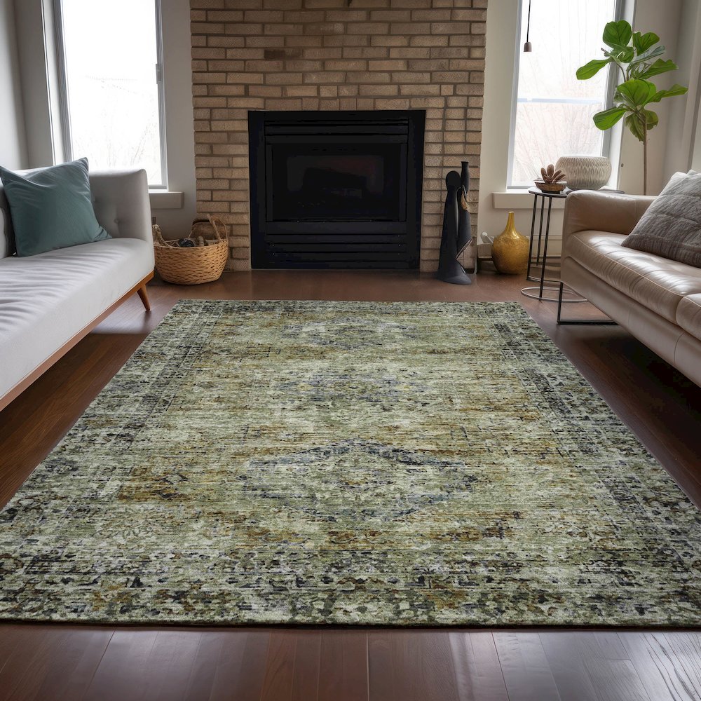 Machine Washable Indoor/Outdoor Chantille ACN2170 Aloe 8' x 10' Rug. Picture 6