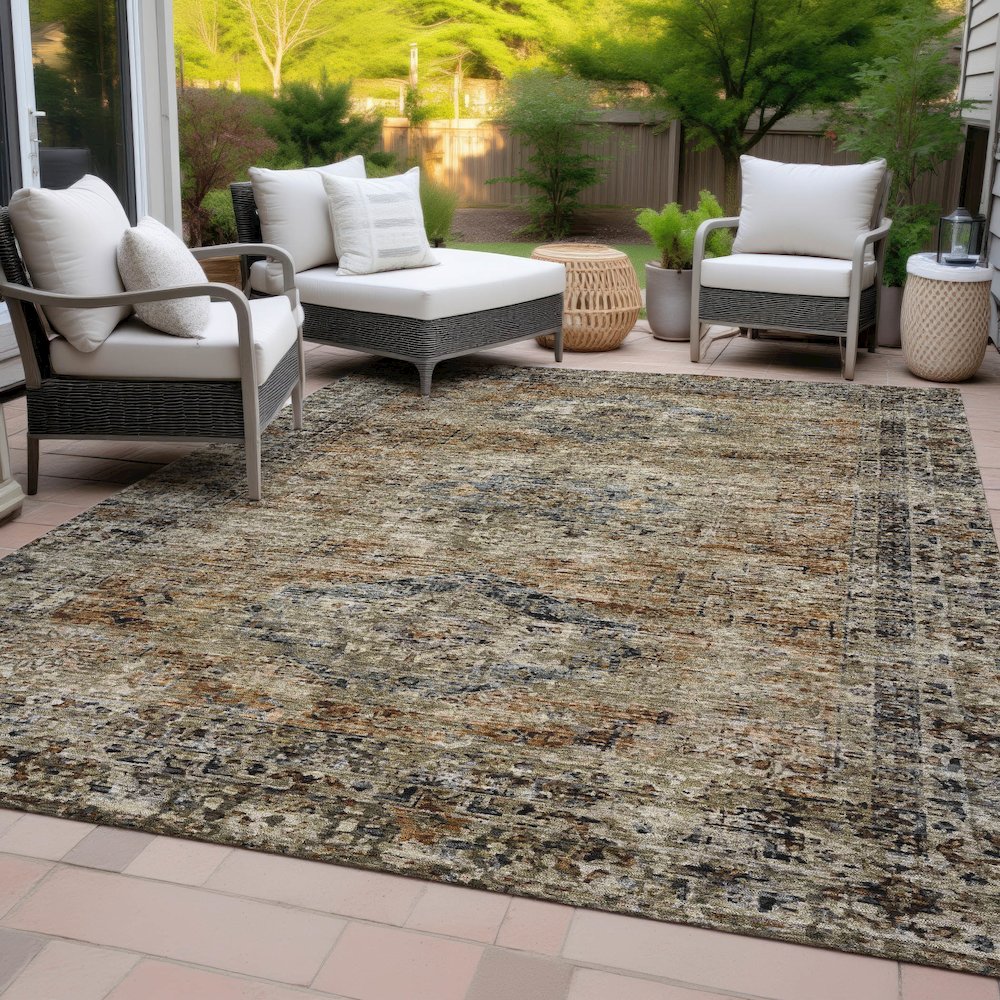 Machine Washable Indoor/Outdoor Chantille ACN2170 Copper 8' x 10' Rug. Picture 8