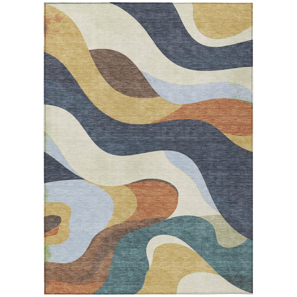 Machine Washable Indoor/Outdoor Chantille ACN2186 Gold 8' x 10' Rug. Picture 1
