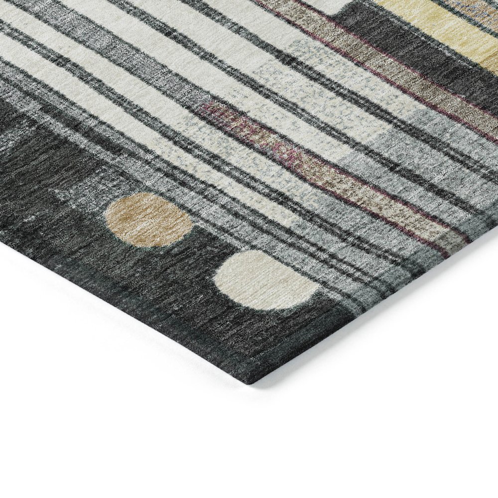 Machine Washable Indoor/Outdoor Chantille ACN2189 Black 3' x 5' Rug. Picture 3