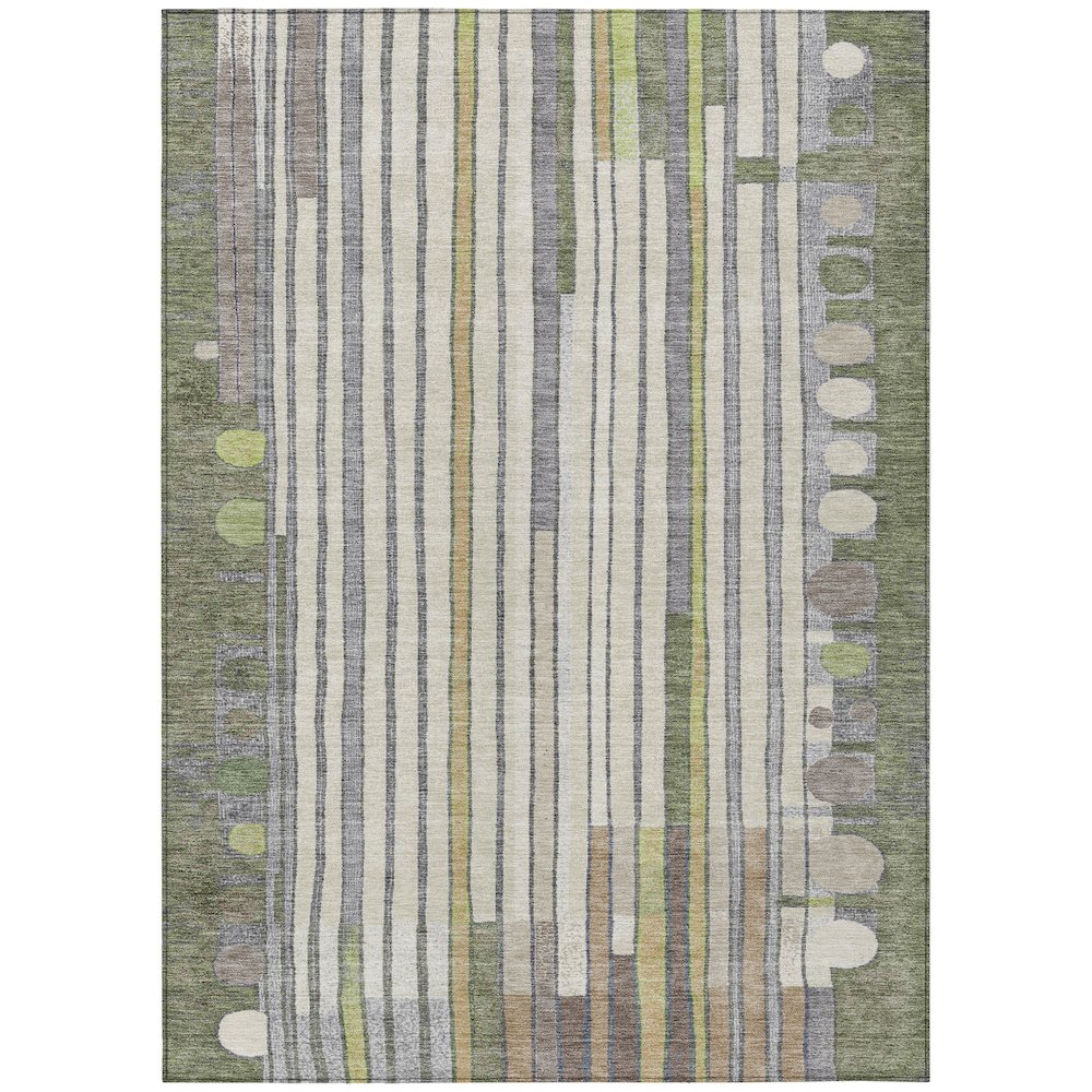 Machine Washable Indoor/Outdoor Chantille ACN2189 Olive 8' x 10' Rug. Picture 1