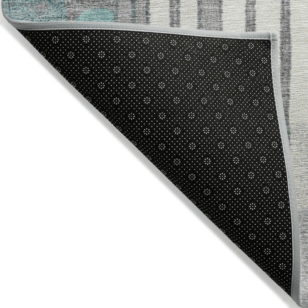 Machine Washable Indoor/Outdoor Chantille ACN2189 Teal 3' x 5' Rug. Picture 2