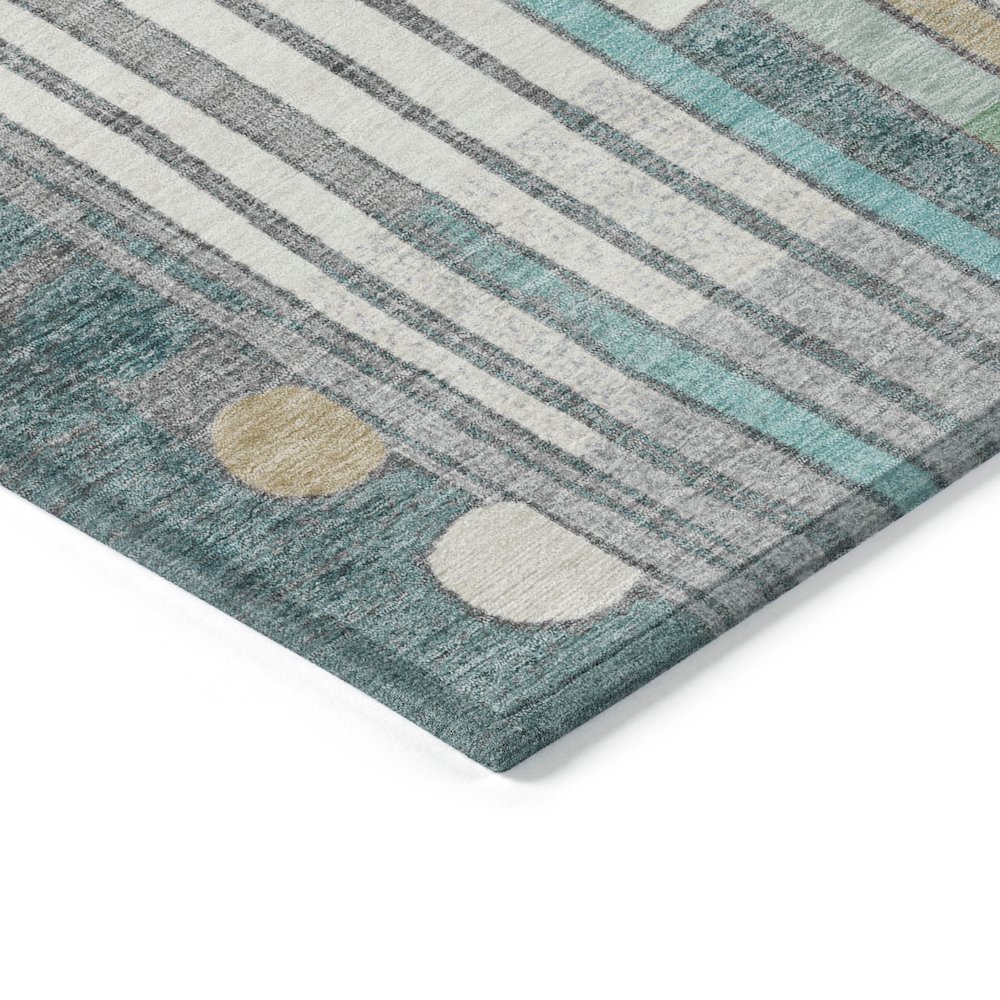 Machine Washable Indoor/Outdoor Chantille ACN2189 Teal 3' x 5' Rug. Picture 3