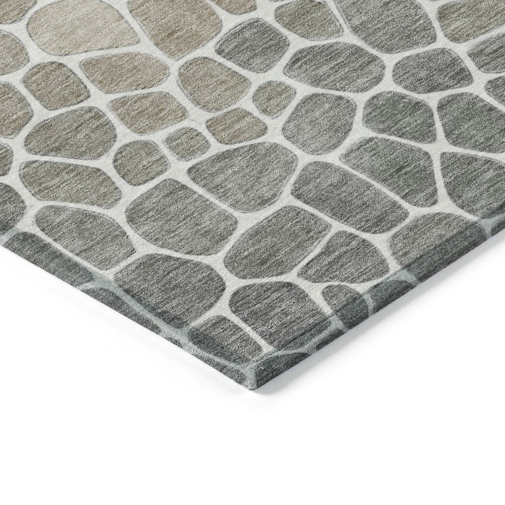 Machine Washable Indoor/Outdoor Chantille ACN2190 Taupe 3' x 5' Rug. Picture 3