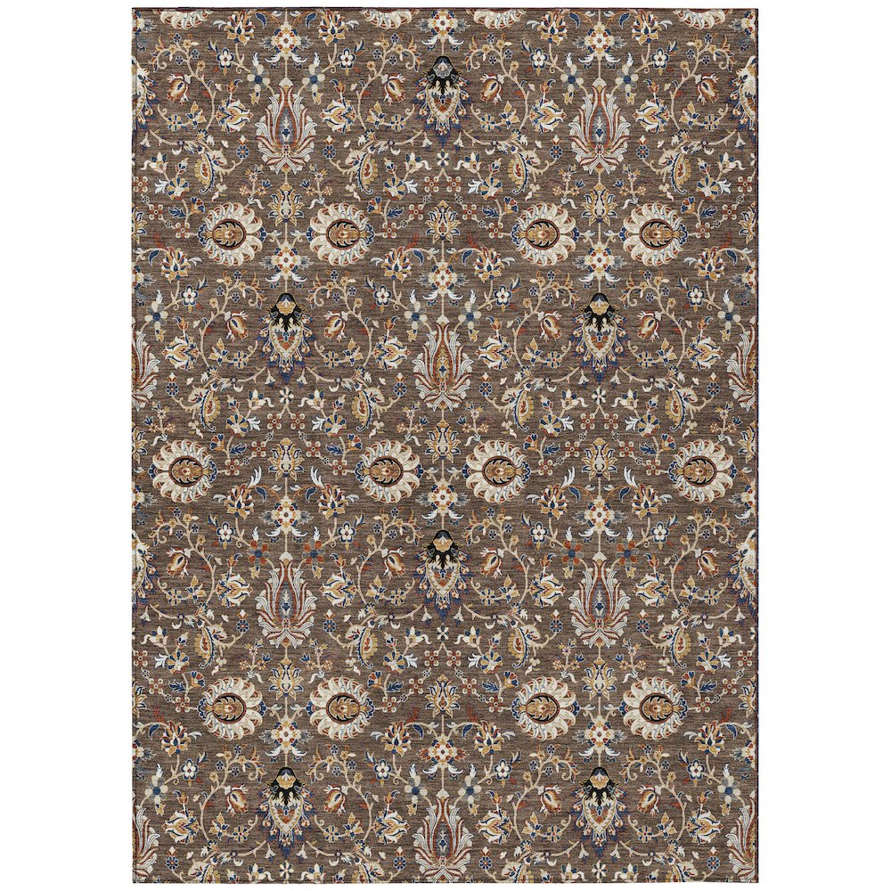 Machine Washable Indoor/Outdoor Chantille ACN2192 Chocolate 8' x 10' Rug. Picture 1