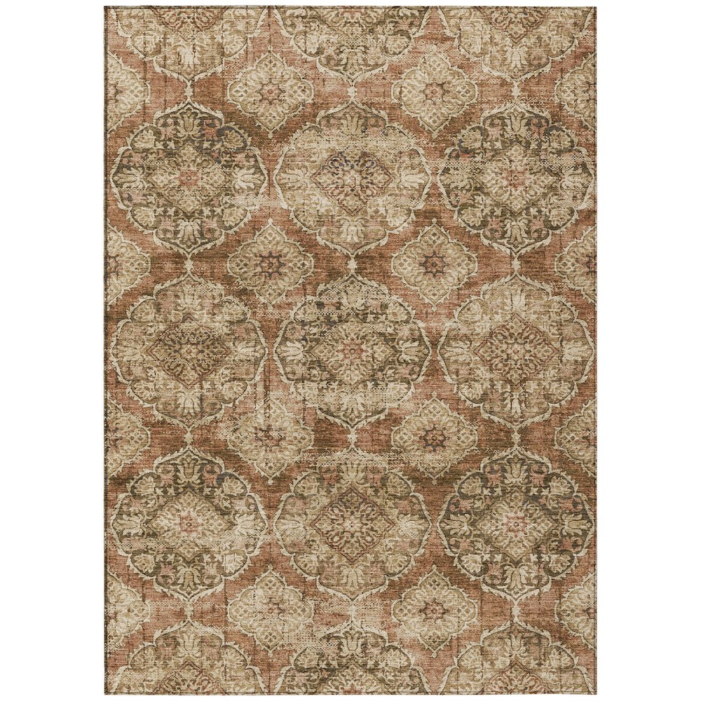 Machine Washable Indoor/Outdoor Chantille ACN2196 Paprika 8' x 10' Rug. Picture 1