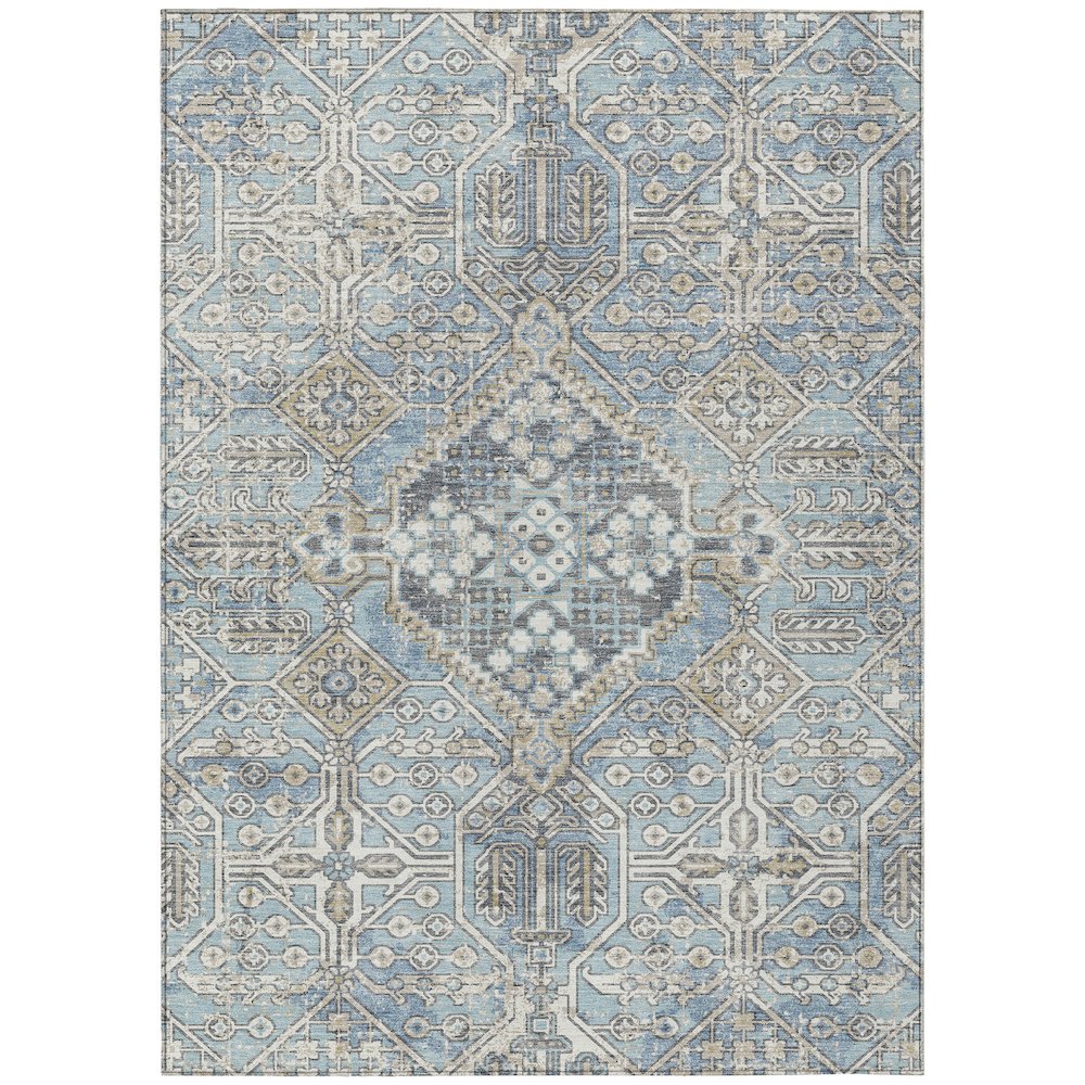 Machine Washable Indoor/Outdoor Chantille ACN2197 Sky 8' x 10' Rug. Picture 1