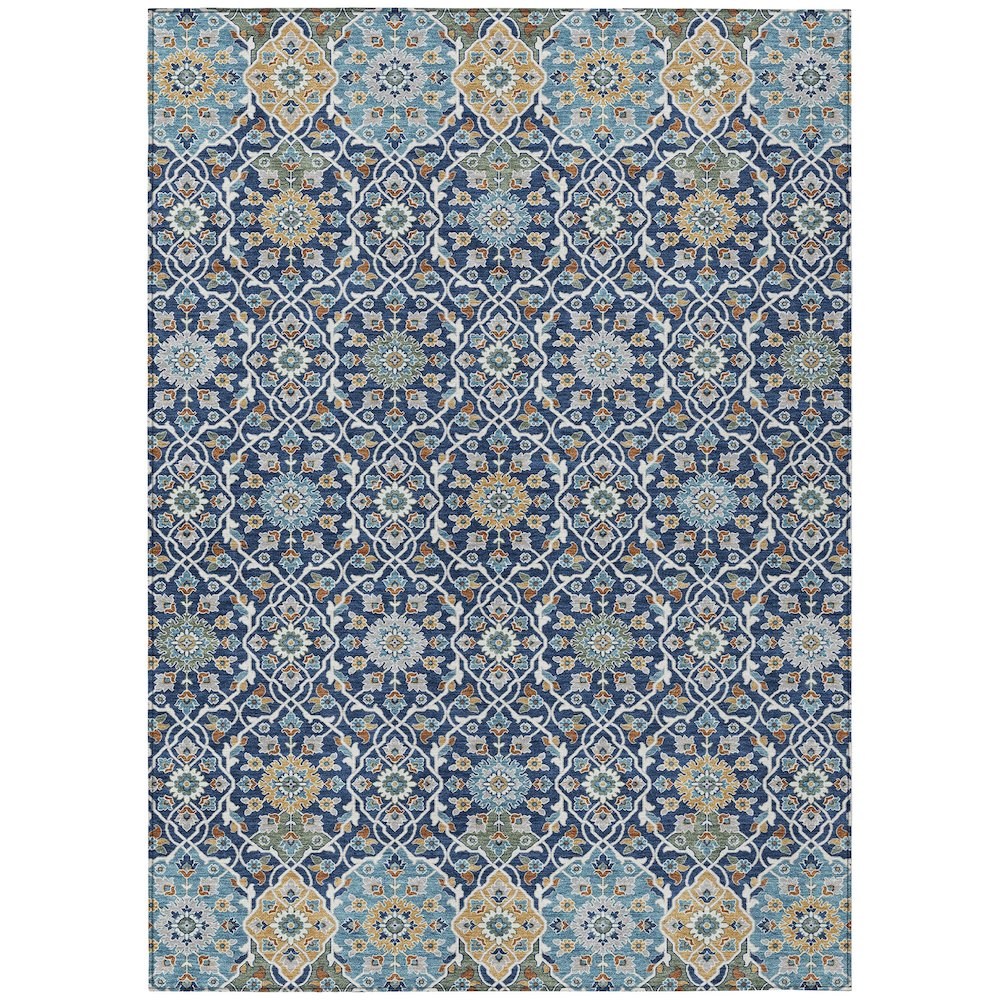 Machine Washable Indoor/Outdoor Chantille ACN2199 Navy 8' x 10' Rug. Picture 1