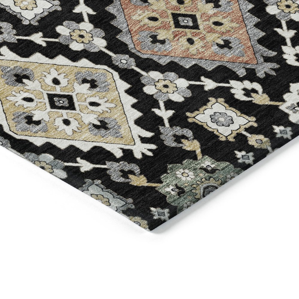 Machine Washable Indoor/Outdoor Chantille ACN2200 Black 3' x 5' Rug. Picture 3
