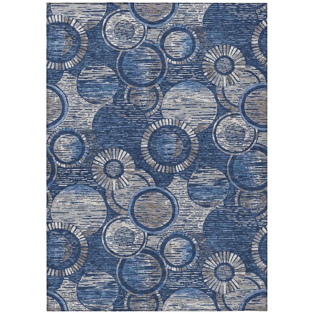 Machine Washable Indoor/Outdoor Chantille ACN2206 Navy 8' x 10' Rug. Picture 1