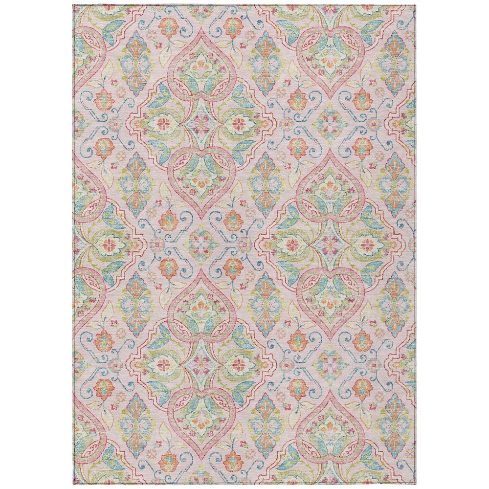 Machine Washable Indoor/Outdoor Chantille ACN2207 Pink 8' x 10' Rug. Picture 1