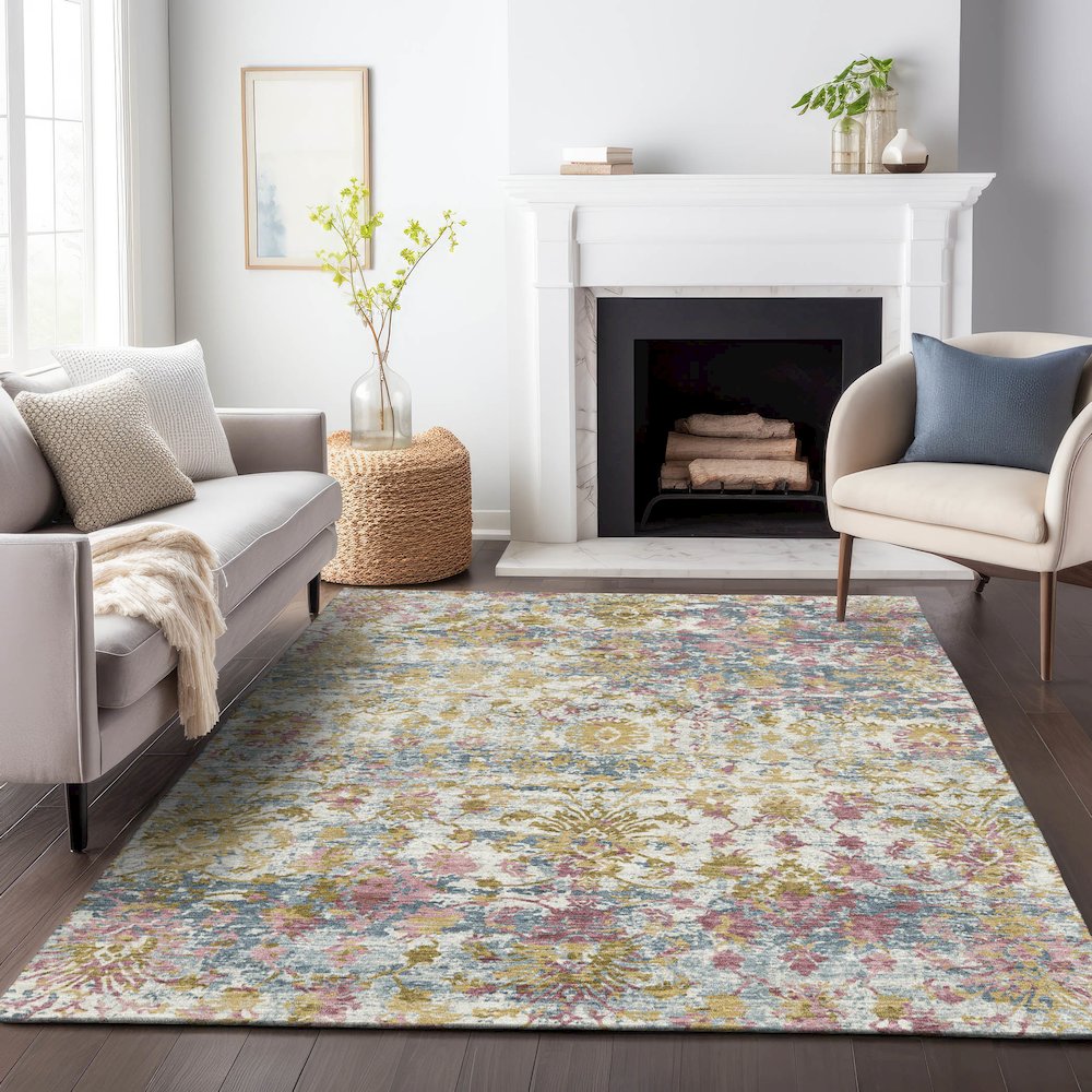 Machine Washable Indoor/Outdoor Chantille ACN2211 Wheat 8' x 10' Rug. Picture 6