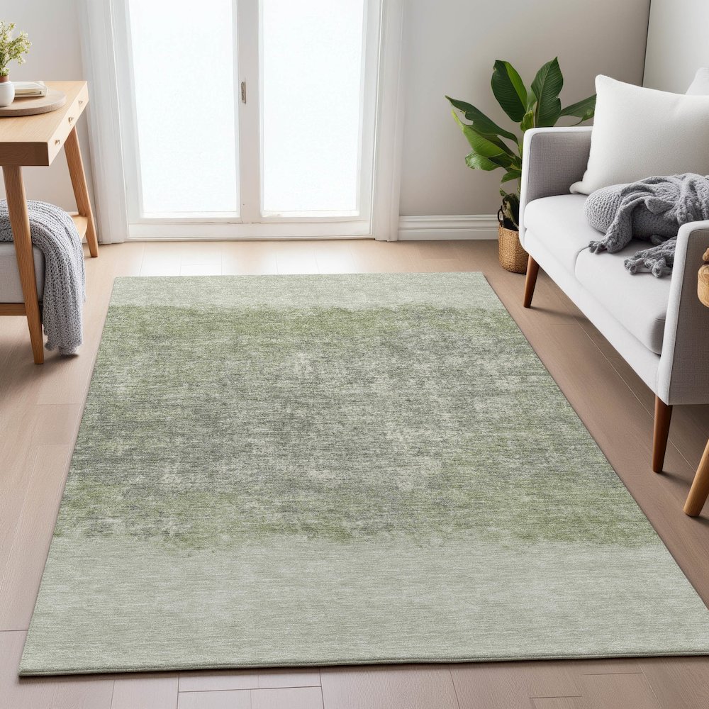 Machine Washable Indoor/Outdoor Chantille ACN2214 Aloe 8' x 10' Rug. Picture 5