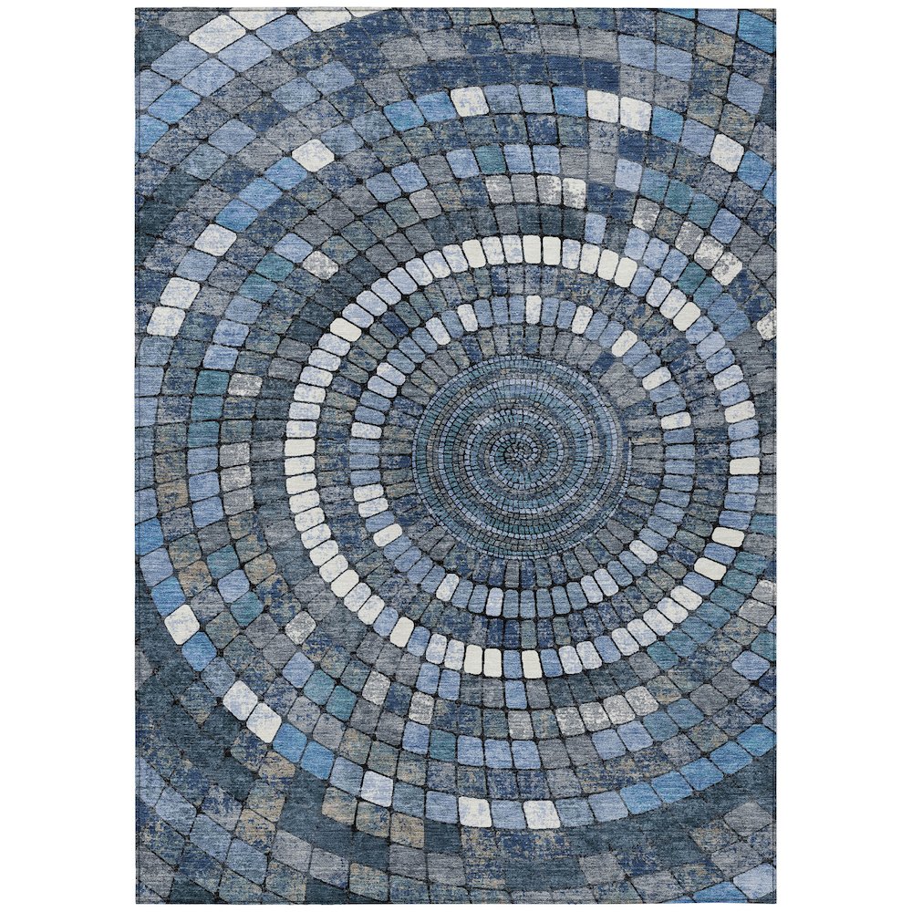 Machine Washable Indoor/Outdoor Chantille ACN2216 Navy 8' x 10' Rug. Picture 1