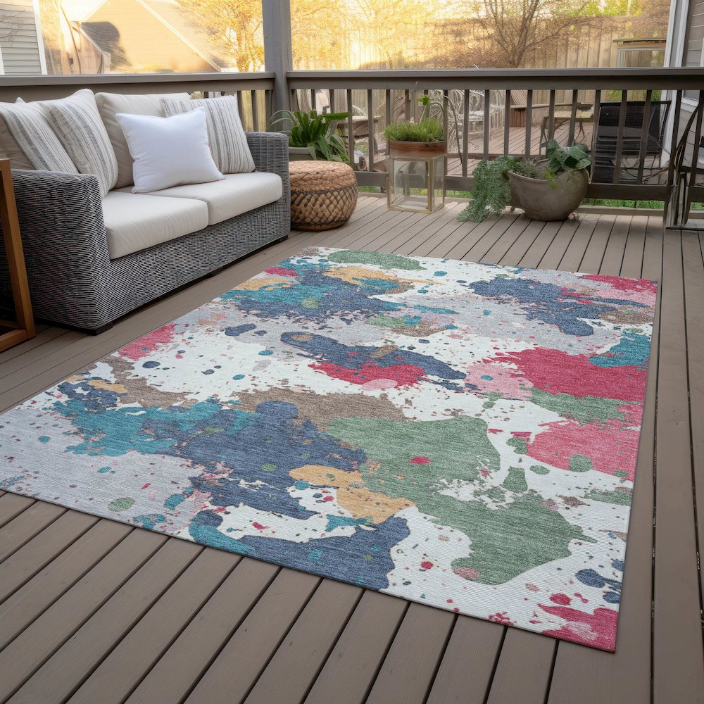 Machine Washable Indoor/Outdoor Chantille ACN2217 Ivory 8' x 10' Rug. Picture 8