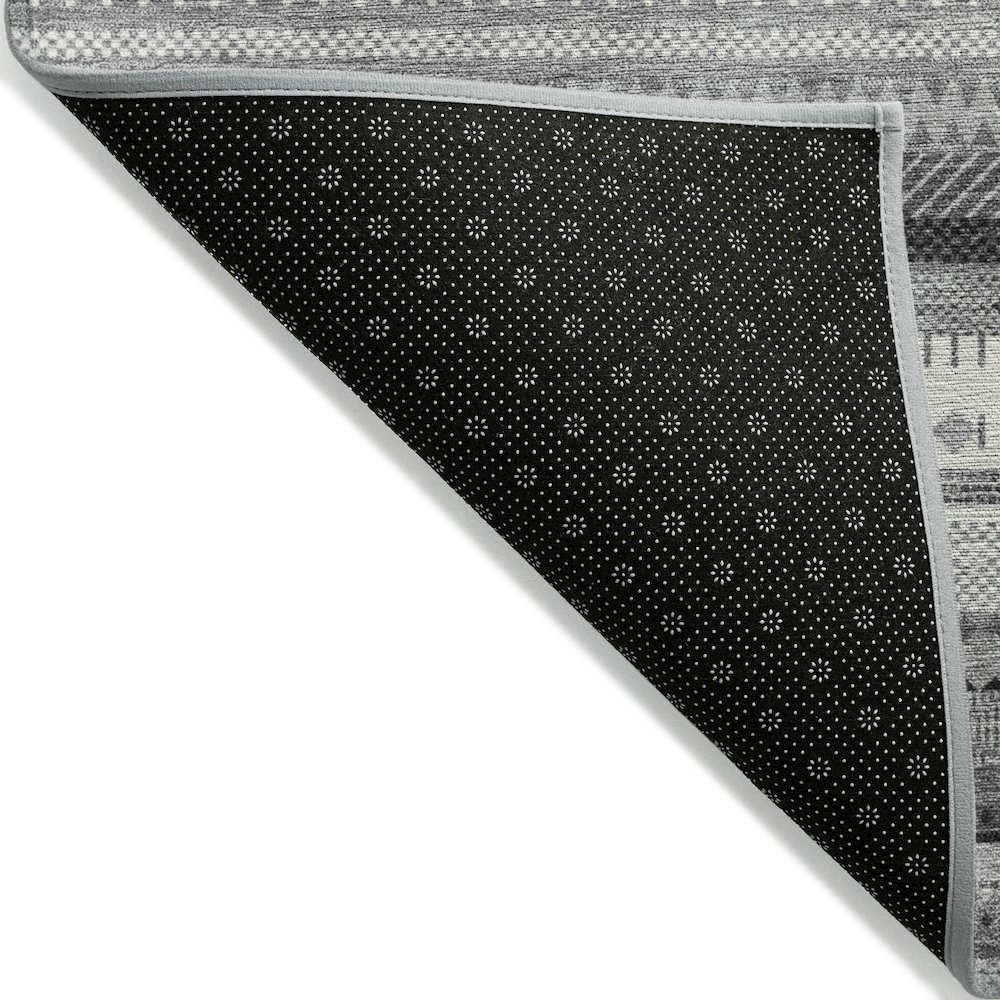 Machine Washable Indoor/Outdoor Chantille ACN2218 Gray 3' x 5' Rug. Picture 2