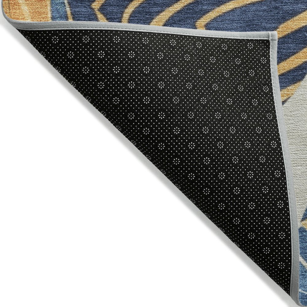 Machine Washable Indoor/Outdoor Chantille ACN2220 Navy 3' x 5' Rug. Picture 2
