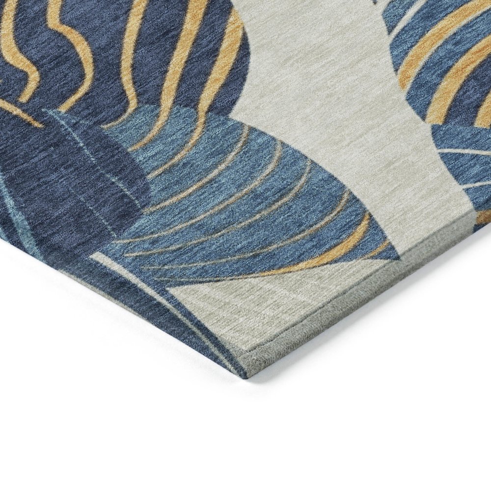 Machine Washable Indoor/Outdoor Chantille ACN2220 Navy 3' x 5' Rug. Picture 3