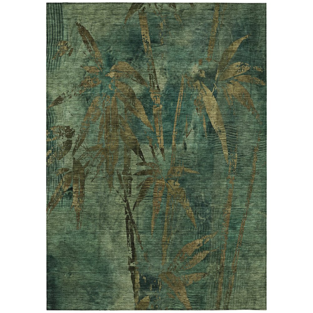 Machine Washable Indoor/Outdoor Chantille ACN2222 Green 8' x 10' Rug. Picture 1