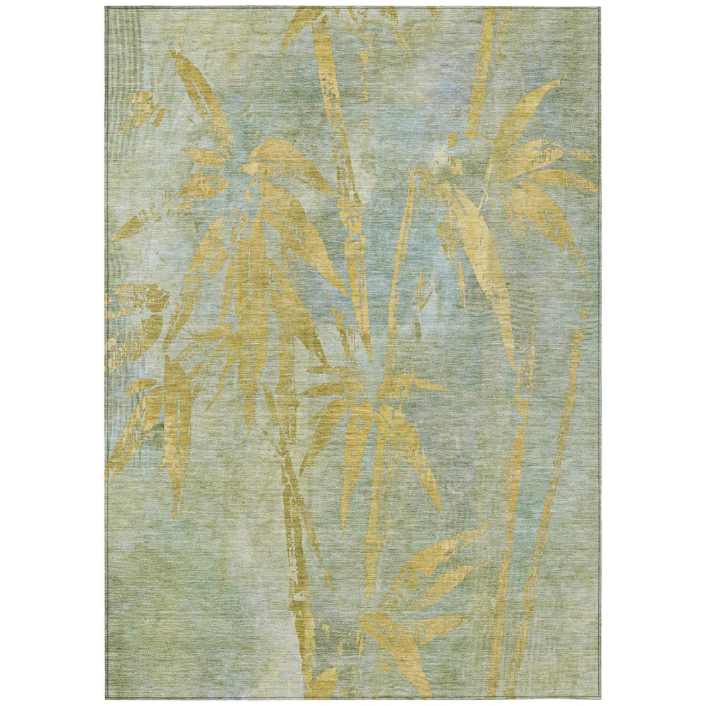 Machine Washable Indoor/Outdoor Chantille ACN2222 Green 8' x 10' Rug. Picture 1