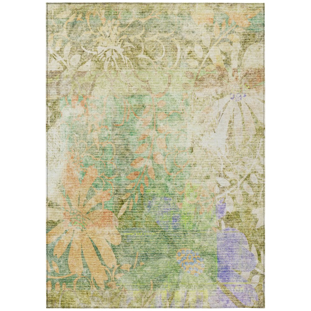 Machine Washable Indoor/Outdoor Chantille ACN2223 Green 8' x 10' Rug. Picture 1
